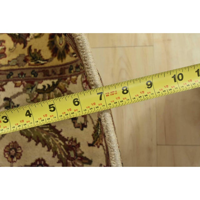 Agra Runner 4′ X 12’1” Beige Wool Traditional Hand-Knotted Oriental Rug For Sale - Image 11 of 13