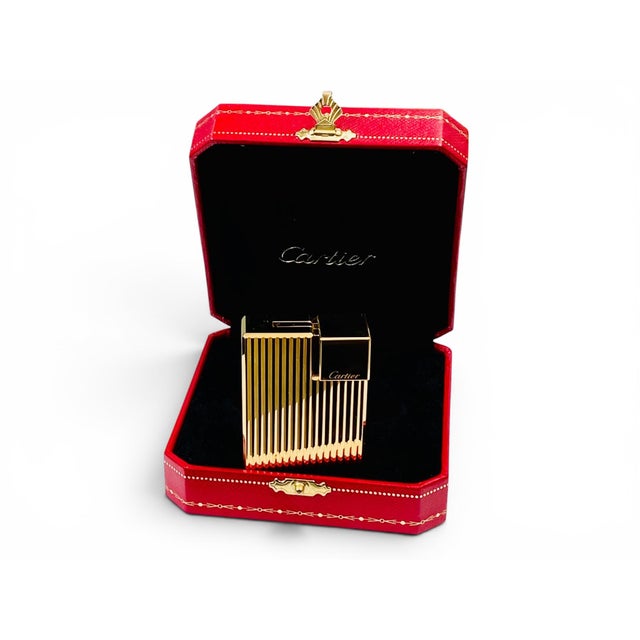 Gold-Plated Pocket Lighter with Engine-Turned Decoration from Cartier For Sale - Image 10 of 16