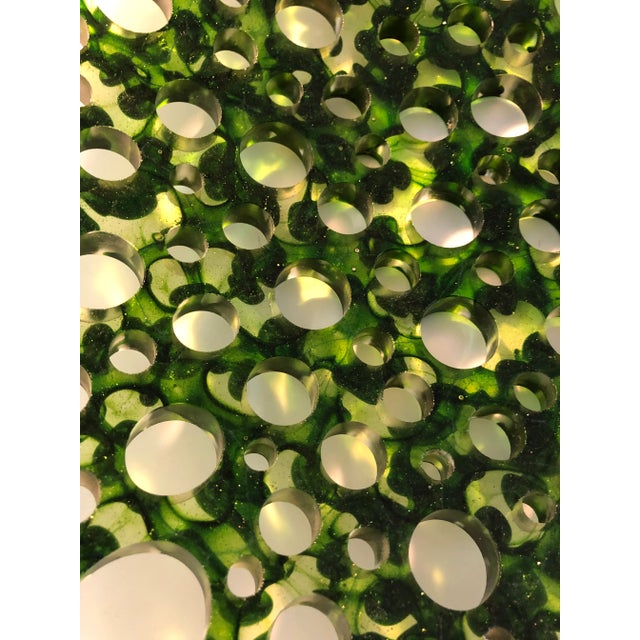 Green Green Fused Glass Centerpiece Sculpture, Vetri, Seattle 2004 For Sale - Image 8 of 10