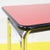 Chromed Metal Coffee Table with Red Laminate Top and Black Edges For Sale - Image 3 of 7