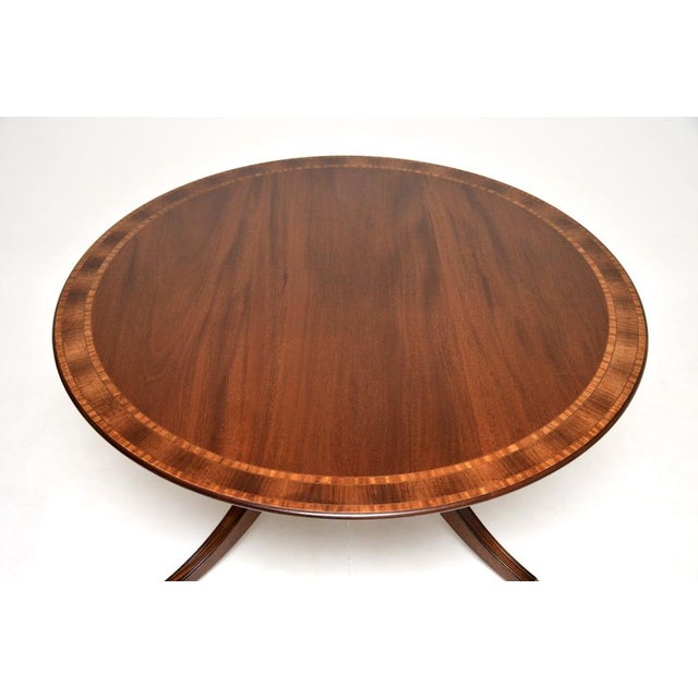 1950s Large Antique Inlaid Circular Dining Table, 1950s For Sale - Image 5 of 12