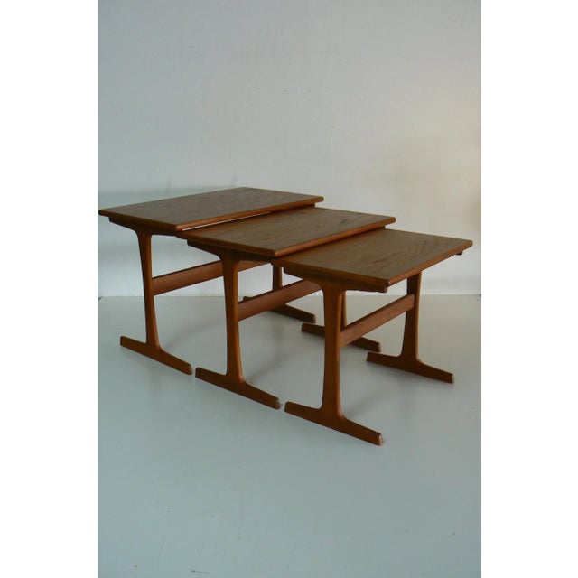 Teak Nesting Tables by Kai Krisitiansen for Vildbjerg Møbelfabrik, 1970s, Set of 3 For Sale - Image 12 of 12