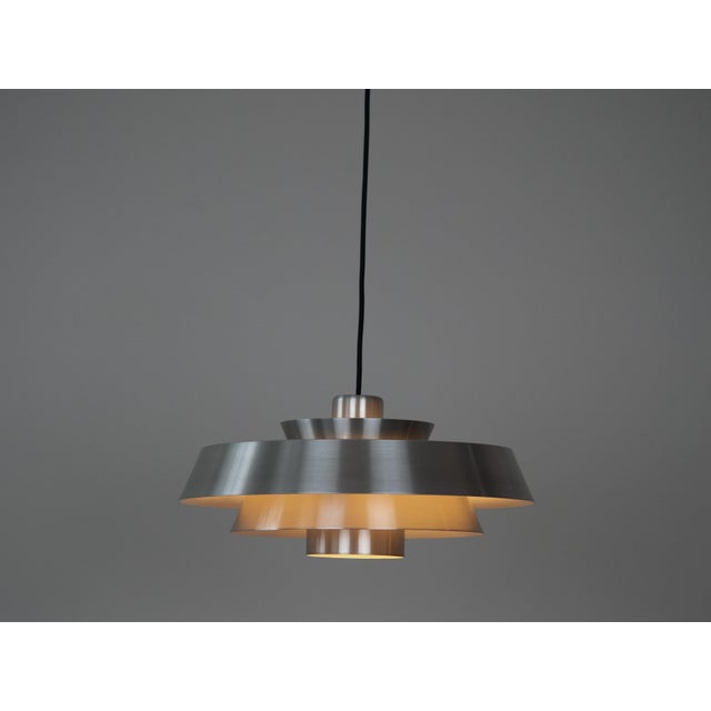Vintage Nova Pendant Lamp in Aluminum by Jo Hammerborg for Fog and Mørup, 1963 For Sale - Image 3 of 12