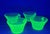 Uranium Glass Set of 4 Green Tea Cups Early 20th Century For Sale - Image 14 of 18