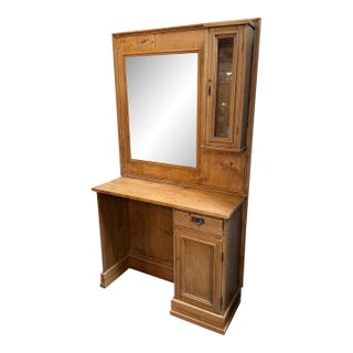 Early American Pine Wood Vanity For Sale