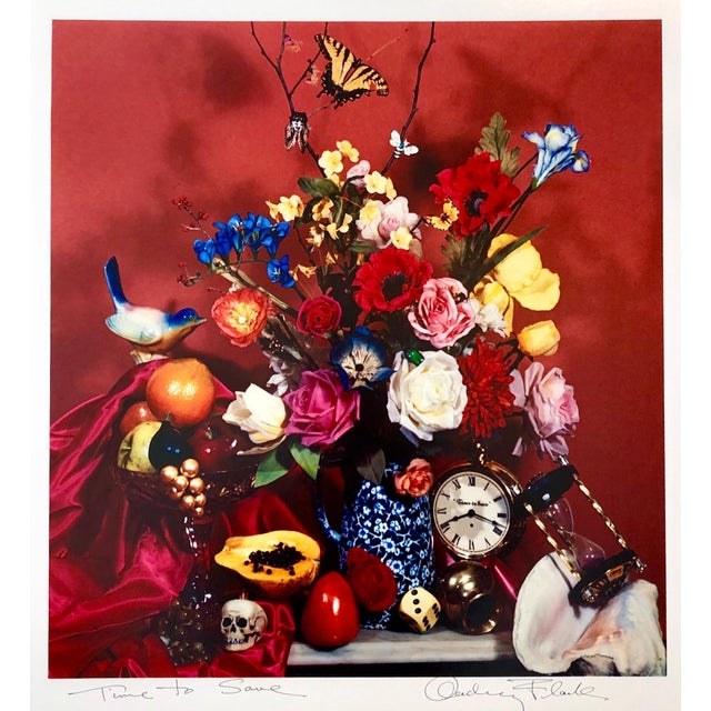 Audrey Flack, Pop Art Vintage Color Photograph Dye Transfer Print "Time to Save" Audrey Flack, 1984 For Sale