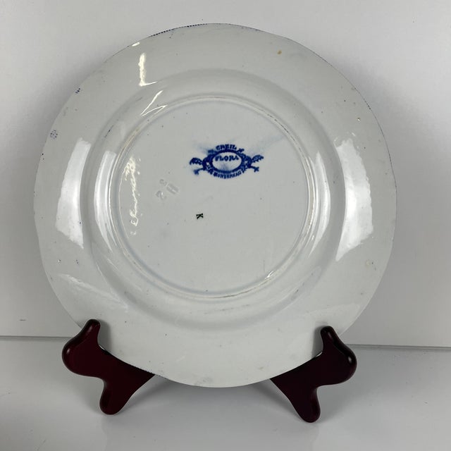 Antique Flora Ironstone Dinner Plates from Creil and Montereau, 1800s, Set of 6 For Sale - Image 6 of 13