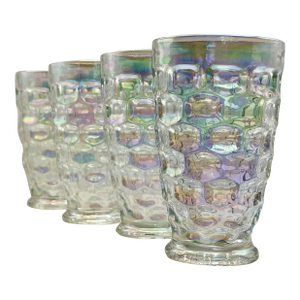 Mid 20th Century Federal “Colonial” Pattern Iridescent Glasses- Set of Four