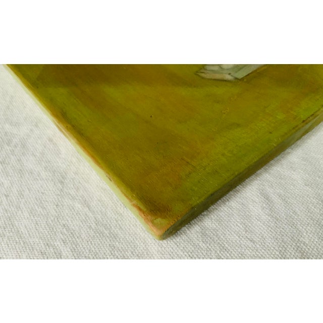 Charming French Oil on Wood Still Life Painting , 15" Square For Sale - Image 10 of 12