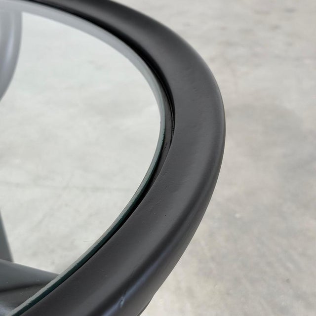 Round Semi-Matte Black Lacquered Coffee Table by Nicolay Diulgheroff, Italy, 1950s For Sale - Image 9 of 12