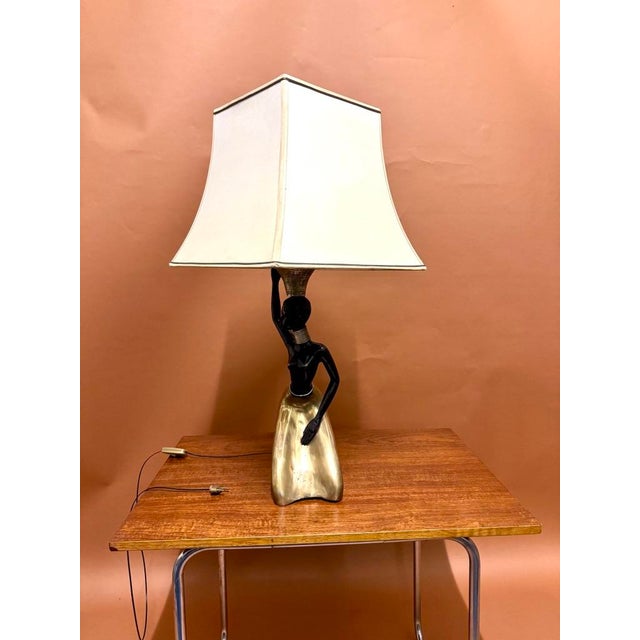 1960s Large Bronze Table Lamp, 1970 For Sale - Image 5 of 11