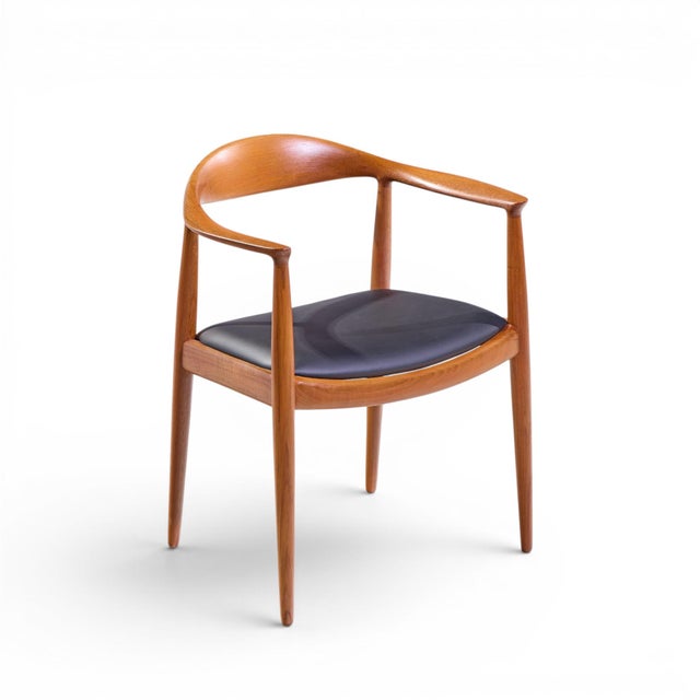 Hans Wegner for Johannes Hansen Mid Century Danish Teak the Chair For Sale - Image 9 of 10