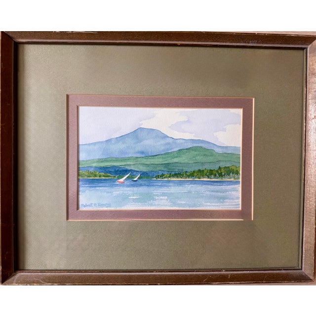 Emery Mid 20th Century Robert P. Emery, "Sailing" – Signed Original Watercolor For Sale - Image 4 of 6