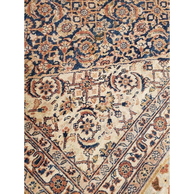 Antique Tabriz Persian Earth Tone & Ivory Rug For Sale - Image 12 of 12