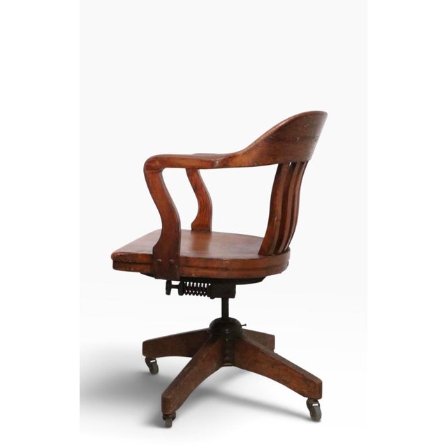 Antique Bank of England Jury Style Swivel Tilt Desk Chair For Sale - Image 12 of 16