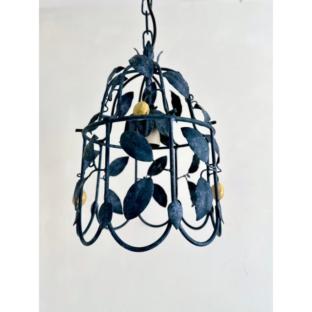 1980s French Tole Cage Chandelier with Lemons from J.P. Ryckaert, 1980s For Sale - Image 5 of 18