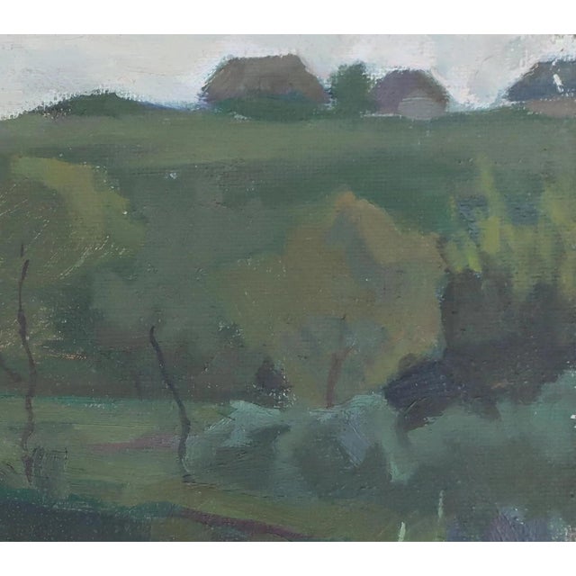 Realism Original Impressionism Oil Painting: Ukrainian River Landscape, 1970s For Sale - Image 3 of 6
