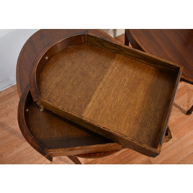 1910s Pair Antique English Hepplewhite Mahogany Side Tables / End Tables For Sale - Image 10 of 18