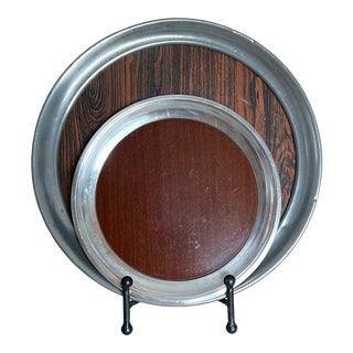 Pair of Mid-Century Modern Pewter Trays For Sale