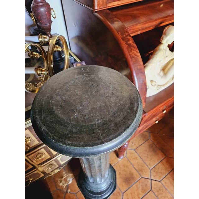 Stone Italian Green Marble Column For Sale - Image 7 of 10