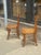 Pair of highly figured curly maple klismos style side chairs, stamped at the bottom by well known New York cabinet maker...