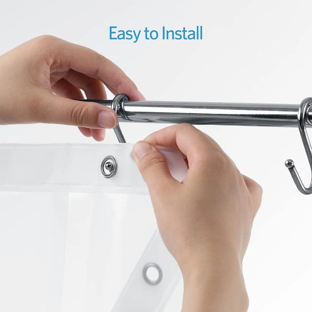 2020s Long Shower Curtain Liner 72 X 84 Clear Plastic Shower Liner Peva For Sale - Image 5 of 6