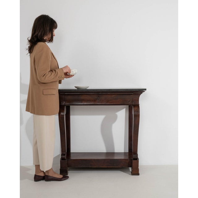 19th Century 19th Century France Brown Wood Console Table For Sale - Image 5 of 11