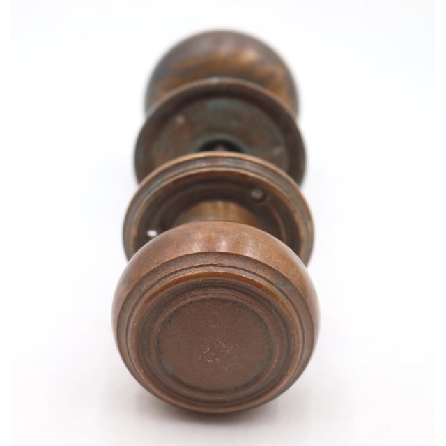 Vintage Concentric 2 In. Bronze Passage Door Knob Set For Sale - Image 6 of 6