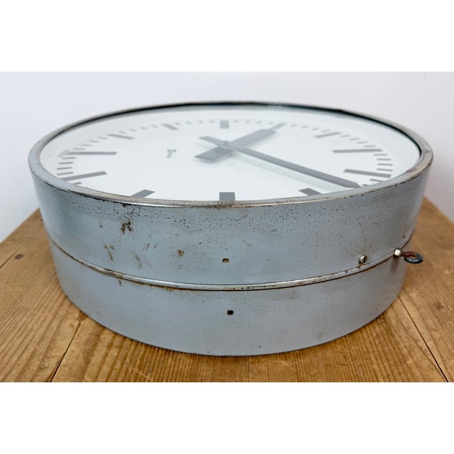 Large Industrial Double Sided Factory Clock from Simlex, 1960s For Sale - Image 14 of 18