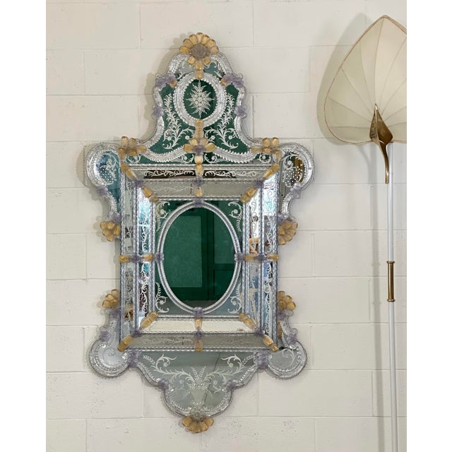 Large 1960s Murano glass mirror.