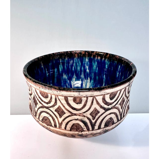 Scandinavian Modern Studio Ceramic Art Bowl by Agge Ahlin for Visby Keramik, Sweden, 1960s For Sale - Image 10 of 10