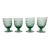 Vintage Pale Green Pressed Glass Large Wine Goblets - Set of 4 For Sale