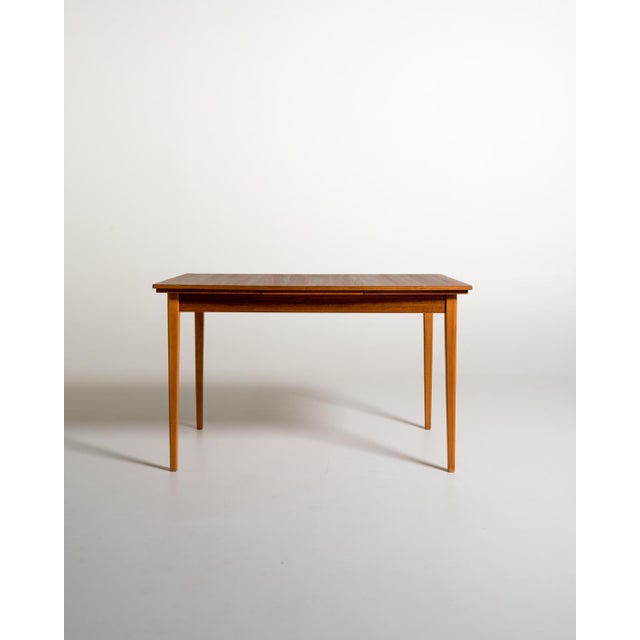 Scandinavian Extendable Teak and Beech Table, 1950s For Sale - Image 3 of 10
