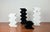 Postmodern Black and White Glass Candleholder by Halskov & Dalsgaard for Holmegaard, Set of 4, in Very Good conditions....