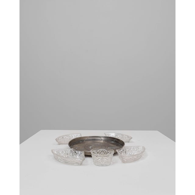 Glass 20th Century French Crystal Serving Dish On Silver Base For Sale - Image 7 of 18