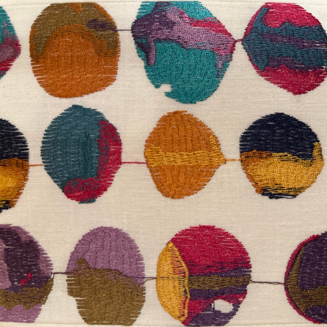 Handcrafted decorative pillow case. Multicolor confetti embroidered cotton and solid white back, 18”X18”, invisible...