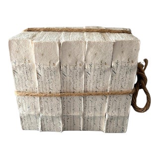 Restoration Hardware Petite Tomes Parchment Handcrafted Decorative Books – Set of 5 For Sale