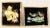 Pair Vintage 1980s Black & Gold Foil Glass Floral & Bird Framed Wall Pictures For Sale - Image 10 of 10
