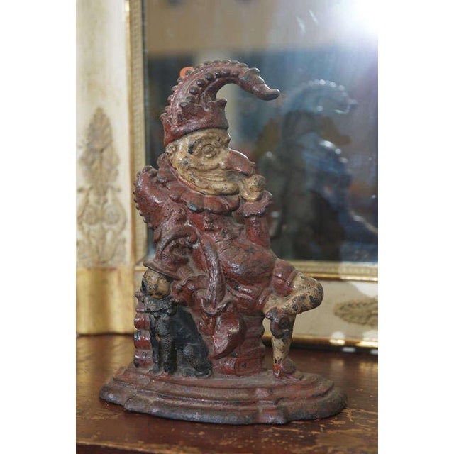 Metal Painted Cast Iron Door Stop Depicting Punch and His Dog, Toby For Sale - Image 7 of 8