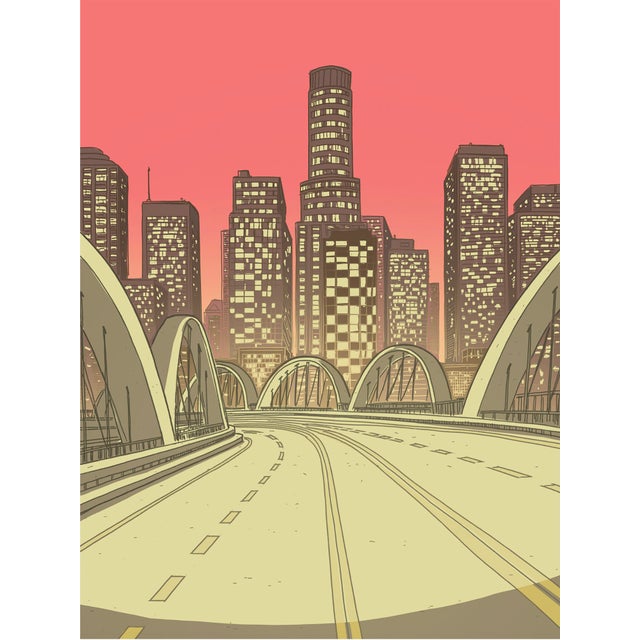 Contemporary 6th Street Bridge Limited Edition Print on Entrada Rag, by Marz Jr. For Sale - Image 3 of 7