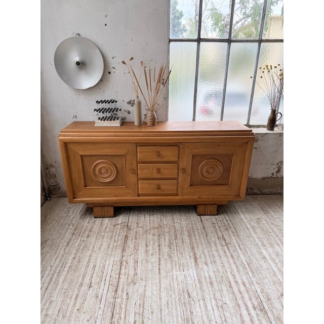 Art Deco Oak Sideboard by Dudouyt, 1940s For Sale - Image 10 of 18