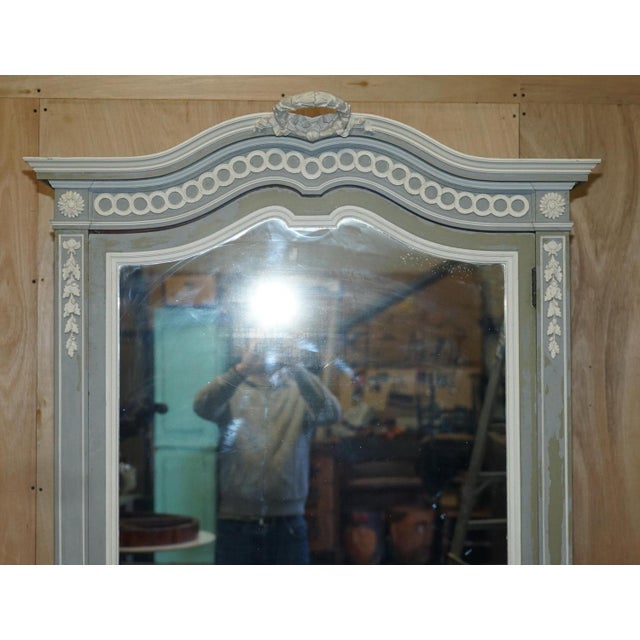 Antique fully stamped Mellier & Co made, George Hilton & Son’s retailed Anglo French Shabby Chic wardrobe which is part of...