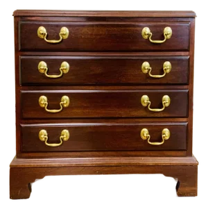 Vintage Ethan Allen Chippendale Style Four-Drawer Chest of Drawers