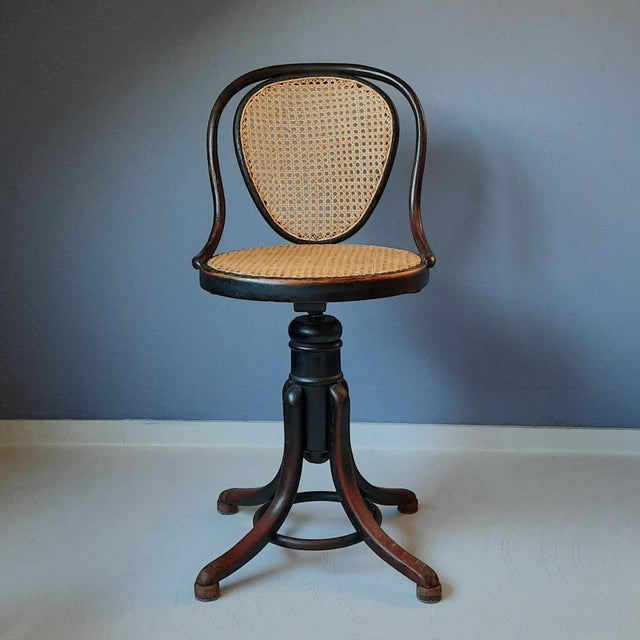 Nr. 5101 Swivel Stool with Backrest from Thonet, 1900s For Sale - Image 12 of 12