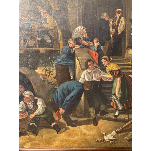 19th Century German Genre Painting Attributed to Johann Sperl Village Scene For Sale - Image 11 of 13