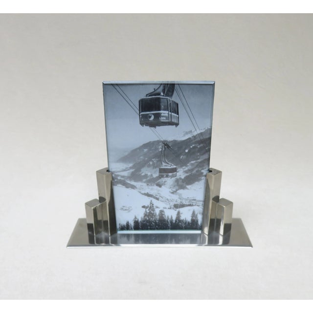 Silver Art Deco Nickel Picture Frame, France For Sale - Image 8 of 12