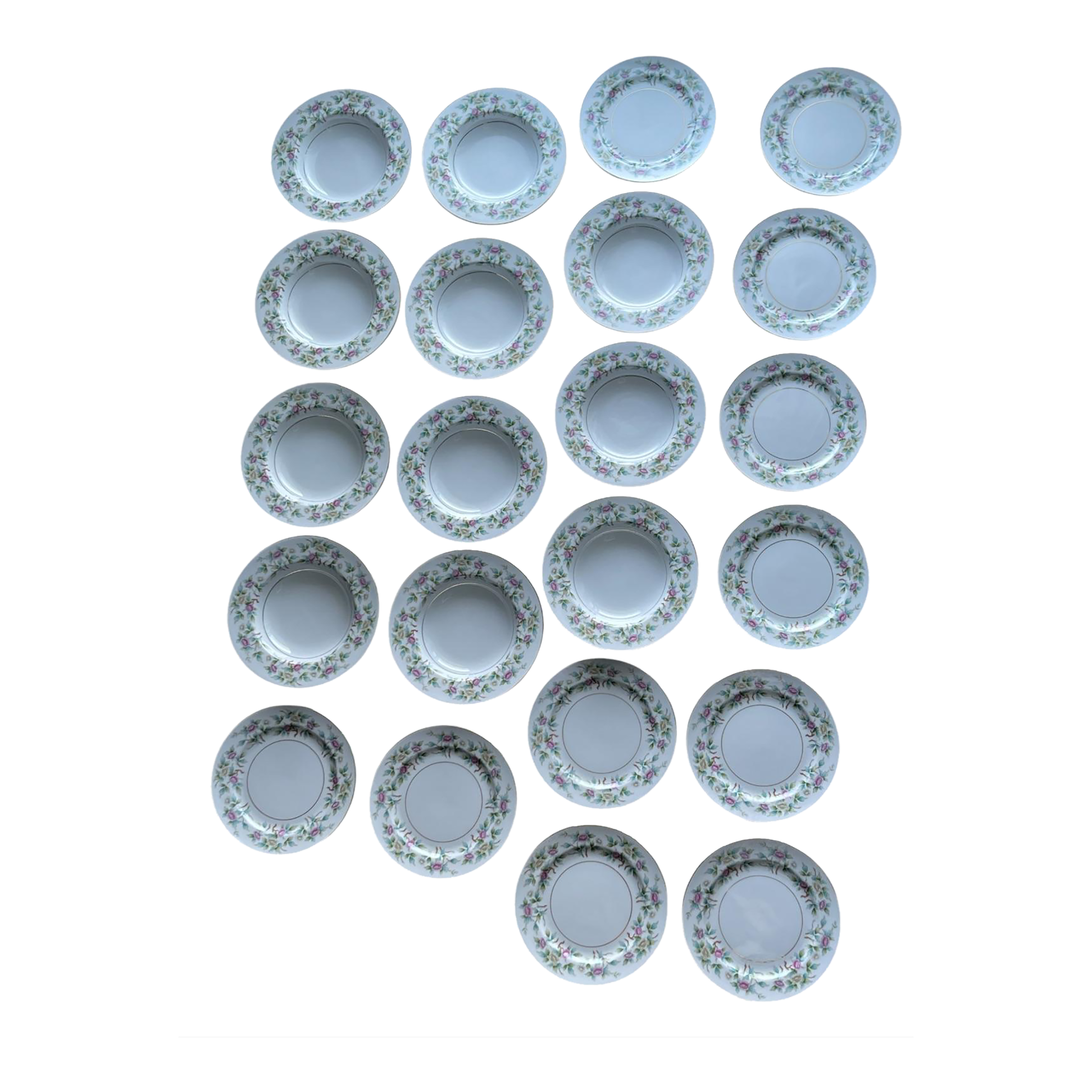 1950s Roselace by Noritake Side Plates and Bowls- 22 Pieces | Chairish