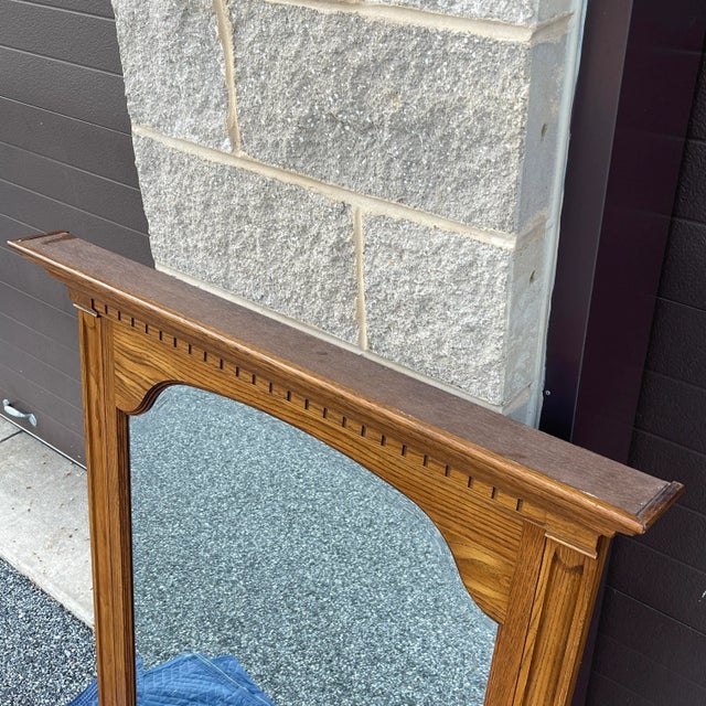 Pennsylvania House Vintage Pennsylvania House Traditional Solid Oak Wall Mirror For Sale - Image 4 of 11