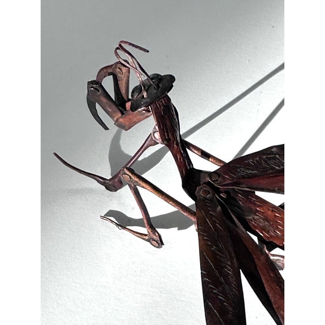 Early 20th Century Japanese Articulate Praying Mantis Jizai Okimono Myochin Hiroyoshi Meiji For Sale - Image 5 of 10