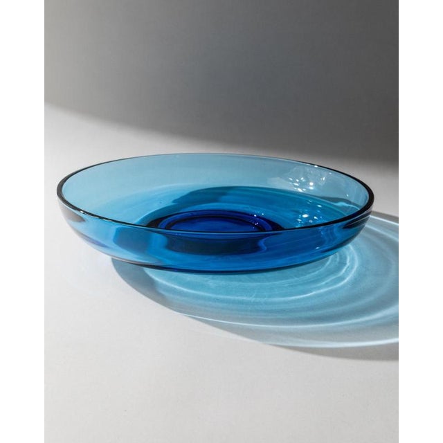 Large Vintage Italian Royal Blue Murano Glass Bowl, 1980s For Sale - Image 5 of 11